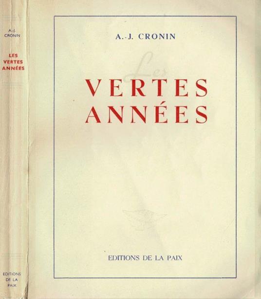 Vertes Annèes - A. Joseph Cronin - copertina