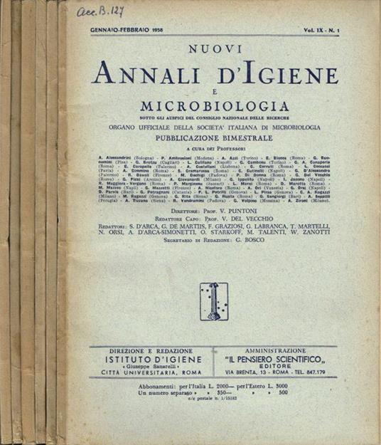 Nuovi Annali d'Igiene - copertina