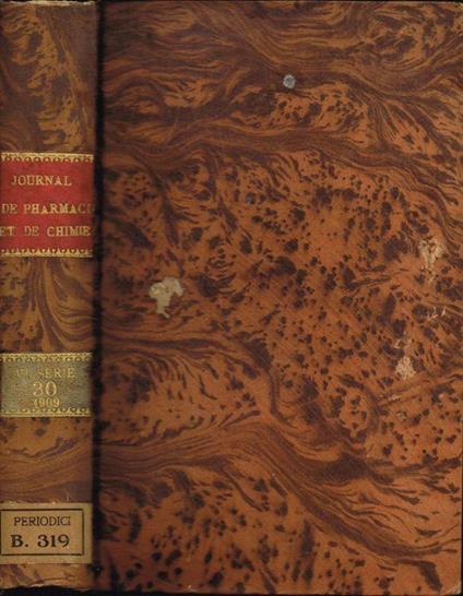 Journal de Pharmacie et de Chimie (fondé en 1809) - copertina