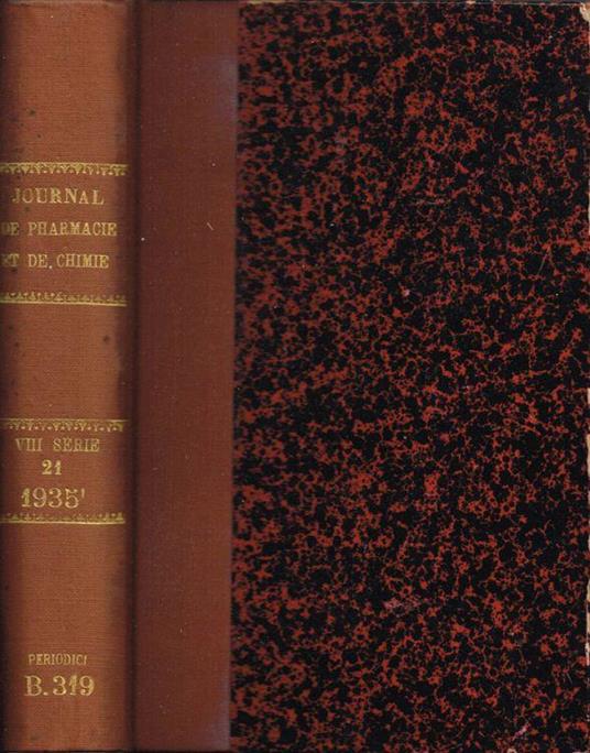 Journal de Pharmacie et de Chimie (fondé en 1809) - copertina