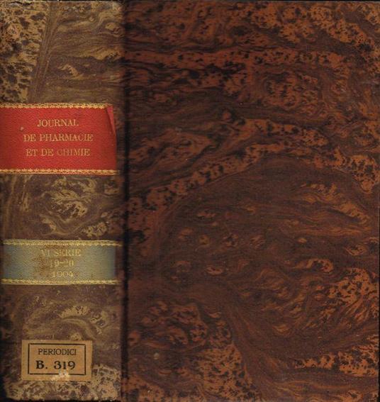 Journal de Pharmacie et de Chimie (fondé en 1809) - copertina