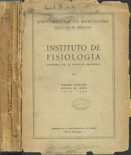 Instituto de Fisiologia - copertina