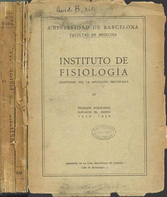 Instituto de Fisiologia - copertina