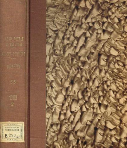 Bulletin de la classe des sciences. 5e serie tome LV, 1969, vol.II - copertina