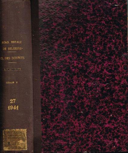 Bulletin de la classe des sciences. 5e serie, tome XXVII, 1941 - copertina