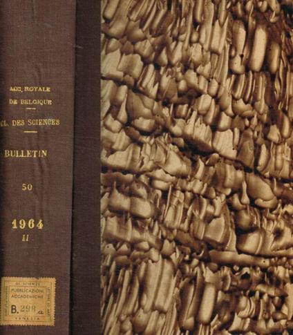 Bulletin de la classe des sciences. 5e serie tome L, 1964 - copertina