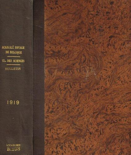 Bulletin de la classe des sciences. 1919 - copertina
