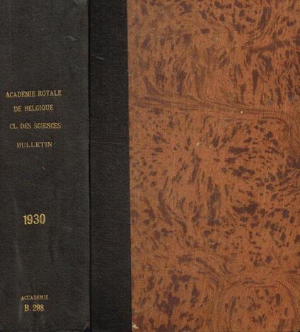 Bulletin de la classe des sciences. 5e serie tome XVI, 1930 - copertina