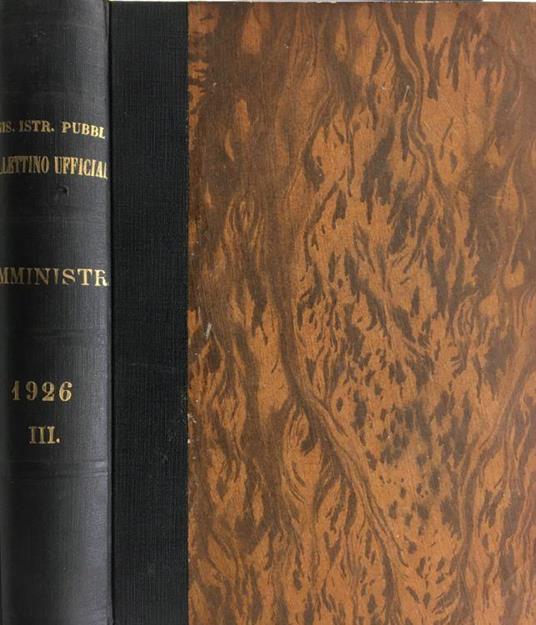 Ministero della Pubblica Istruzione bollettino ufficiale parte II atti di amministrazione anno 1926 - copertina