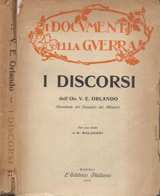 I discorsi - Vittorio Emanuele Orlando - copertina