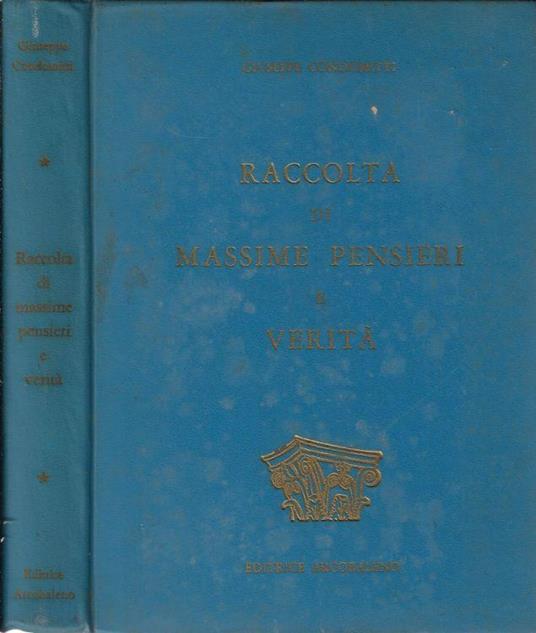 Raccolta di massime pensieri e verità - copertina