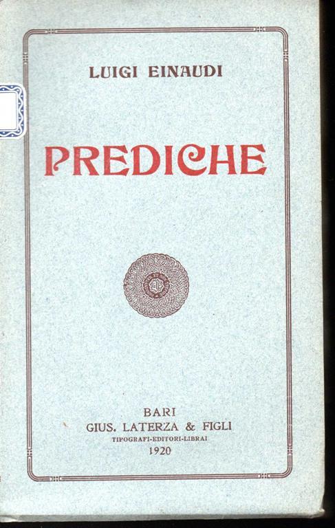 Prediche - Luigi Einaudi - copertina