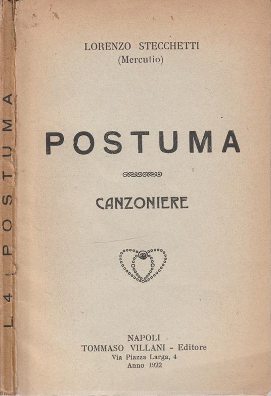 Postuma - Lorenzo Stecchetti - copertina