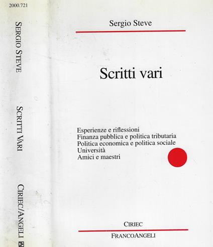 Scritti vari - Sergio Steve - copertina