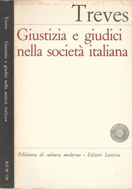 Giustizia e giudici nella società italiana - Renato Treves - copertina