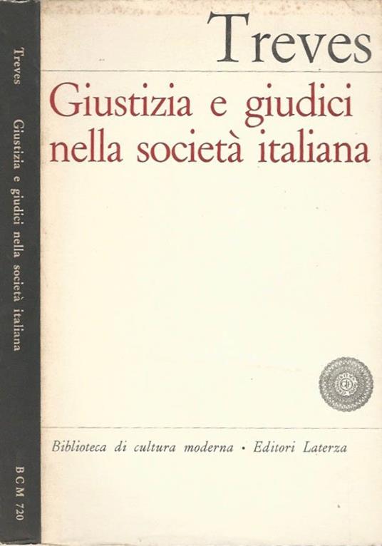 Giustizia e giudici nella società italiana - Renato Treves - copertina