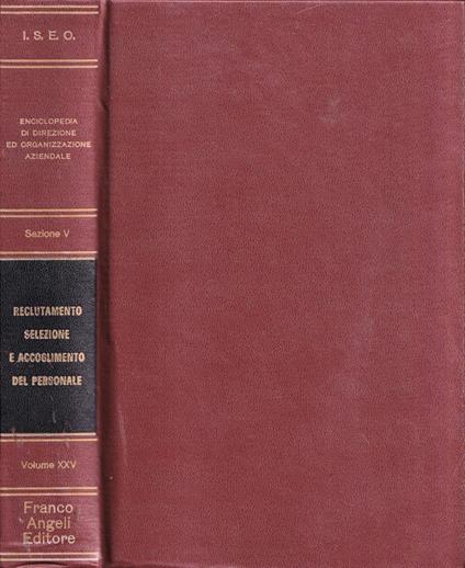 Reclutamento, selezione e accoglimento del personale, volume XXV, sezione V - Andrea Zerilli - copertina
