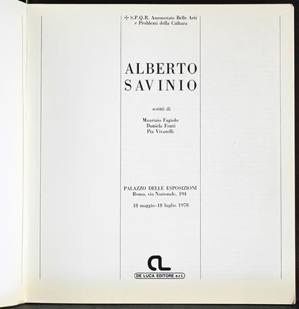Alberto Savinio - copertina