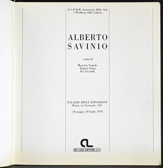 Alberto Savinio - copertina