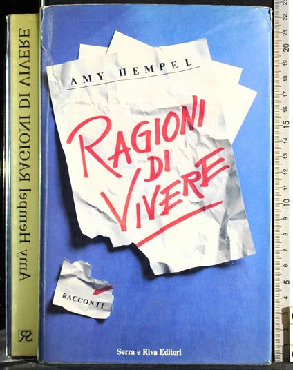 Ragioni di vivere - Amy Hempel - copertina
