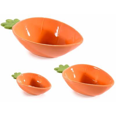 Ciotole per Alimenti in Ceramica a Forma di Carota, Piatti da Aperitivo - Set da 3 Pezzi