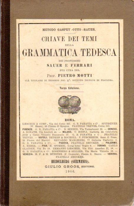 Chiave dei temi della grammatica tedesca - copertina