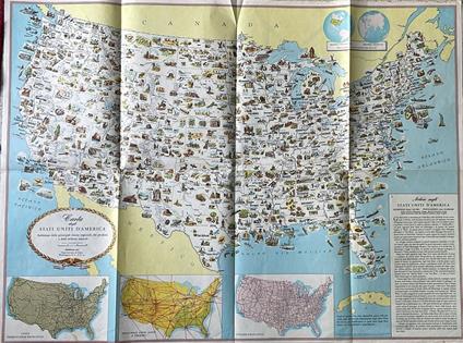 Carta degli Stati Uniti d'America: esibizione delle principali risorse regionali, dei prodotti e delle bellezze naturali - copertina