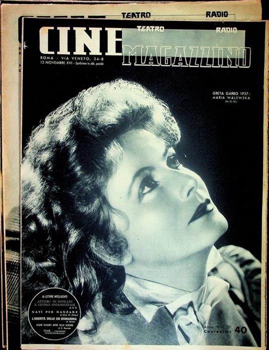 Cinemagazzino: teatro: radio: A. V: N. 65, 66, 13 novembre 1938; - copertina