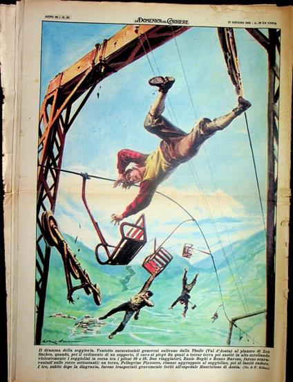 Il dramma della seggiovia. Ventotto escursionisti genovesi salivano dalla Thuile (Val d'Aosta) al pianoro di Les Suches - copertina