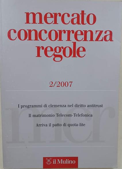 Mercato Concorrenza Regole 2/2007 - copertina