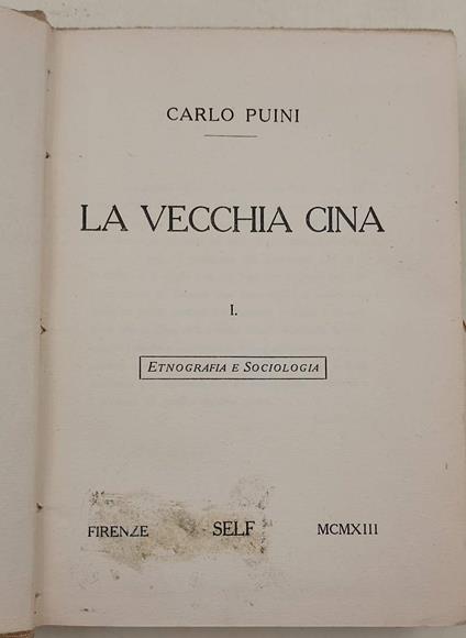 Vecchia Cina - Carlo Puini - copertina