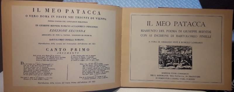 Il Meo Patacca-Edizione Fuori Commercio Per Il Ristorante "Meo Patacca"