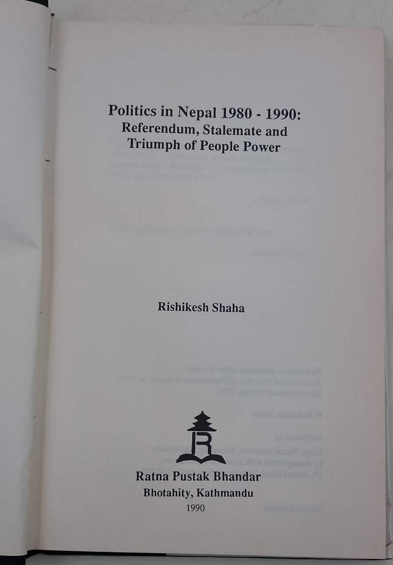 Politics In Nepal 1980-1990
