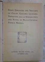 Essays, Dialogues, And Thoughts Of Count Giacomo Leopardi
