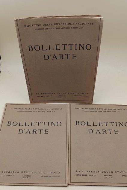 Bollettino D'Arte- Anno Xxviii-Serie Iii Numeri Ix-Xi -Xii - copertina