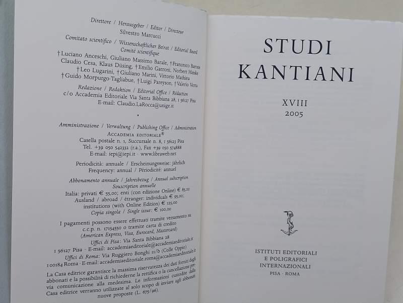 Studi Kantiani -Xviii-2005