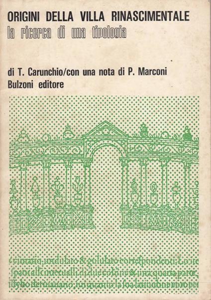 Origini della Villa Rinascimentale - Tancredi Carunchio - copertina