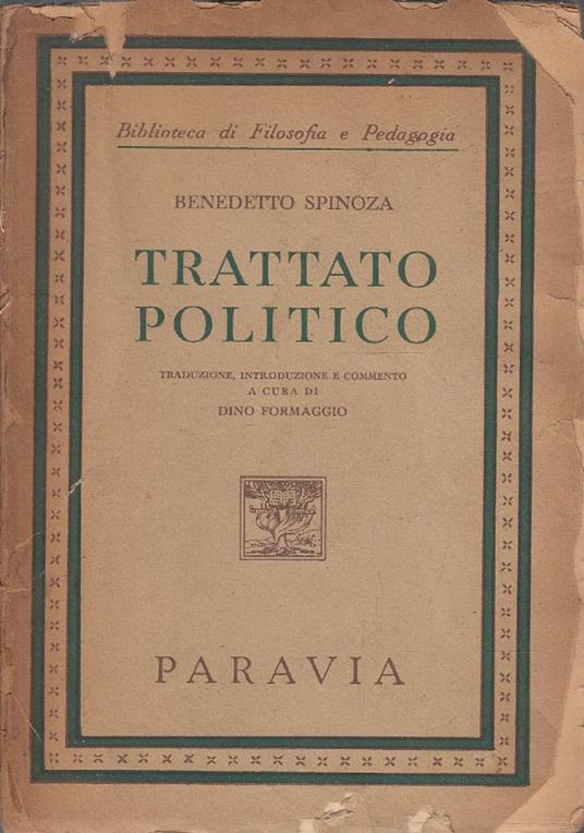 Trattato politico - Baruch Spinoza - copertina