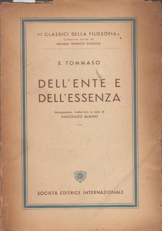 Dell’ente e dell’essenza - Tommaso (san) - copertina