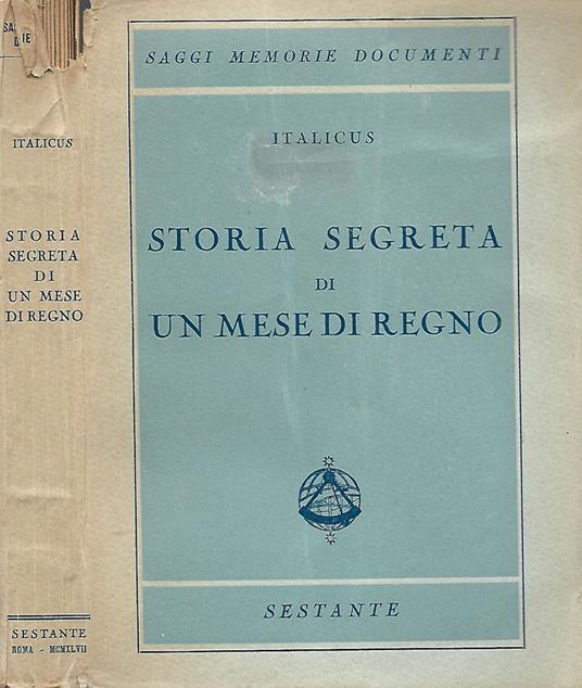 Storia segreta di un mese di regno - Italicus - copertina