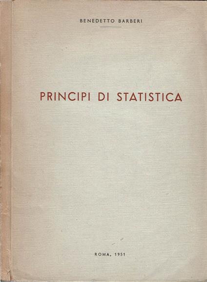 Principi di statistica - Benedetto Barberi - copertina