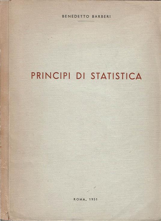 Principi di statistica - Benedetto Barberi - copertina