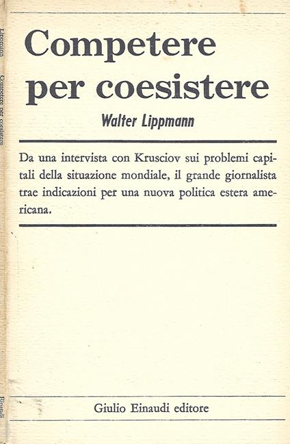 Competere per coesistere - Walter Lippmann - copertina