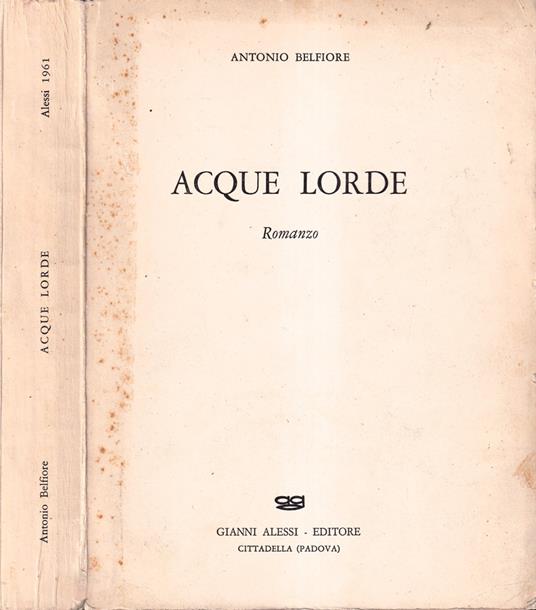 Acque lorde - Antonio Belfiore - copertina