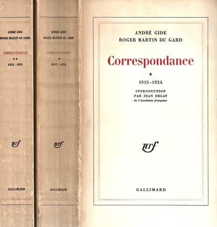 Correspondance - André Gide - copertina