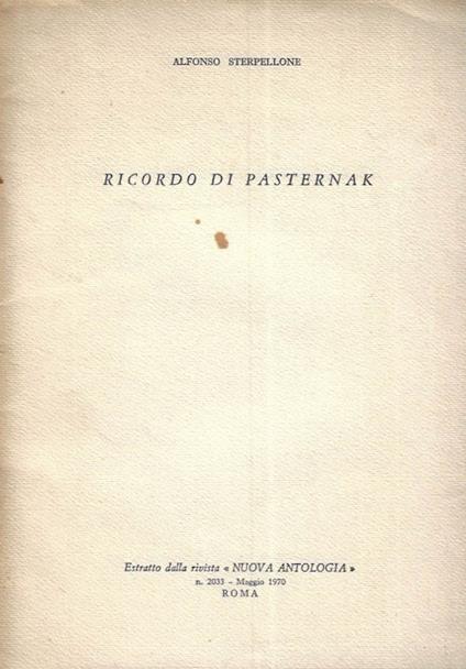 Ricordo di Pasternak - Alfonso Sterpellone - copertina