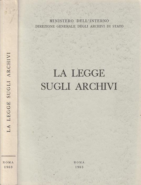 La legge sugli archivi - copertina