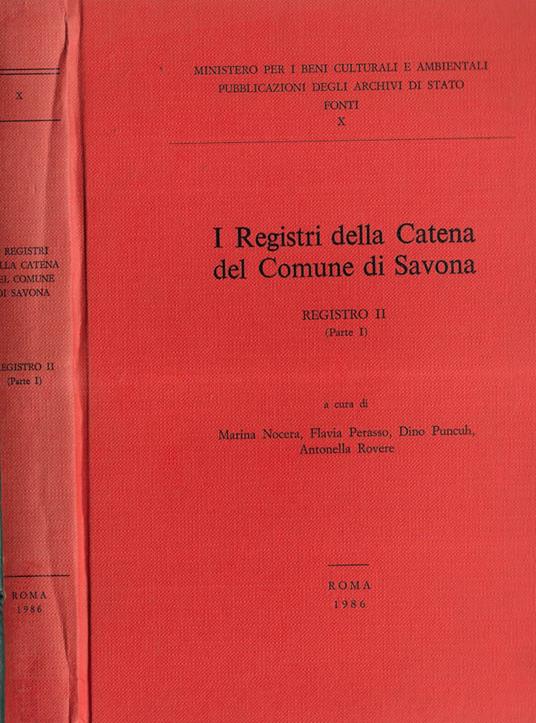 I registri della catena del Comune di Savona registro II parte I - copertina
