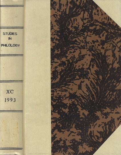 Studies in philology Vol. XC 1993 - copertina