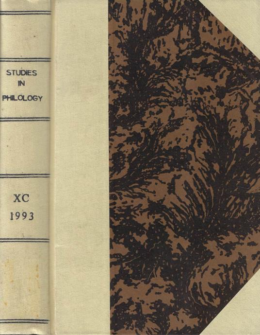 Studies in philology Vol. XC 1993 - copertina